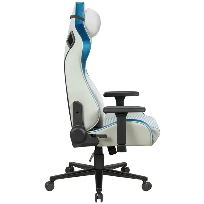 Fauteuil de jeu E-Sports en cuir et velours blanc