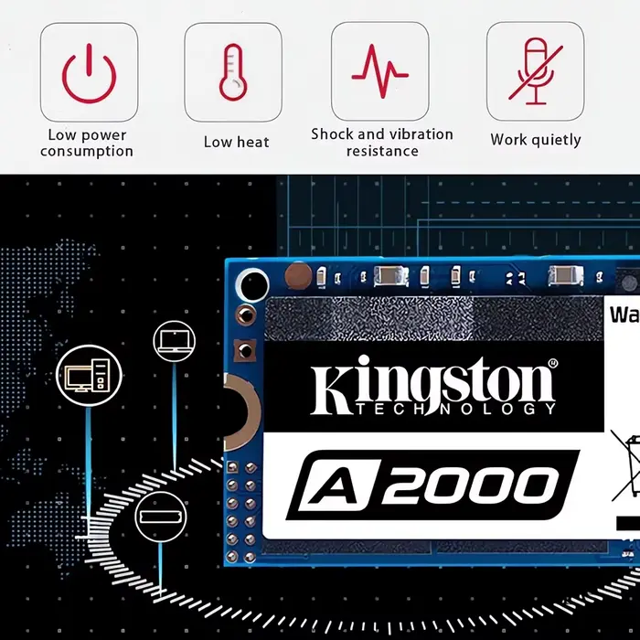 Kingston-Disque dur interne SSD NVMe PCIe, M.2 2280, 250 Go, 500 Go, 1 To, pour ordinateur de bureau