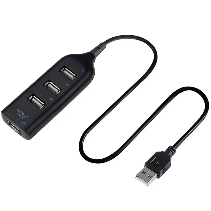 Hub USB haute vitesse 4 ports USB 2.0 avec câble Mini répartiteur USB Hub utilisation adaptateur secteur prise Multiple