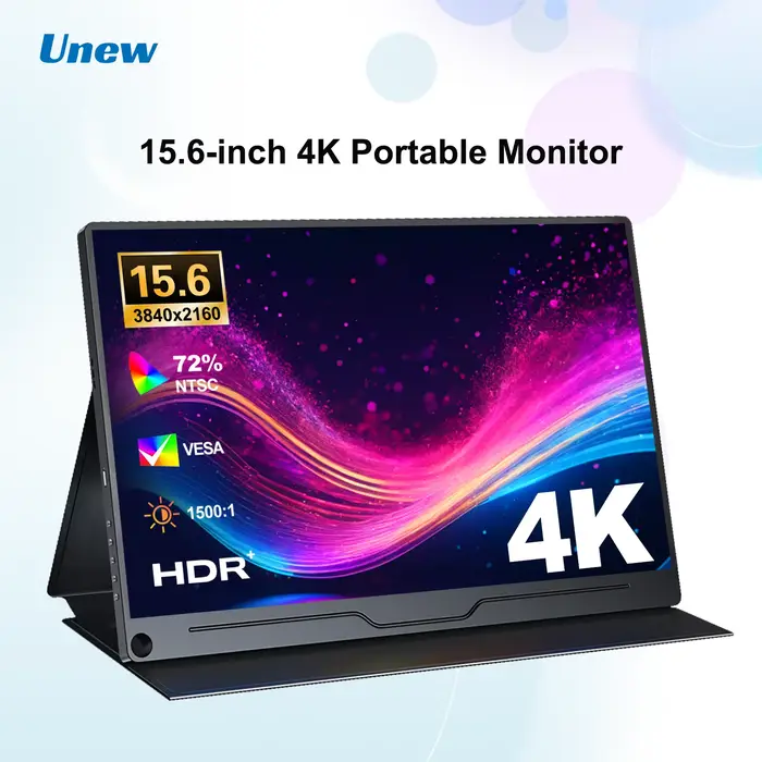 Moniteur de jeu portable de 15,6 pouces, écran IPS 4K ultra-fin 3840X2160 pour PC, ordinateur portab