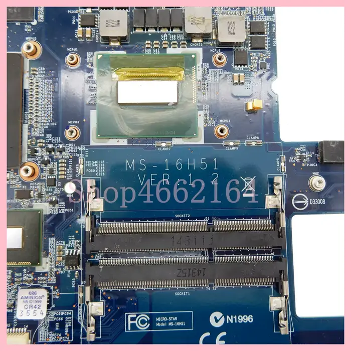 16H51 avec i7-4710HQ CPU GTX970M-V3G GPU Ordinateur Portable Carte Mère Pour gelée WS60 GS60