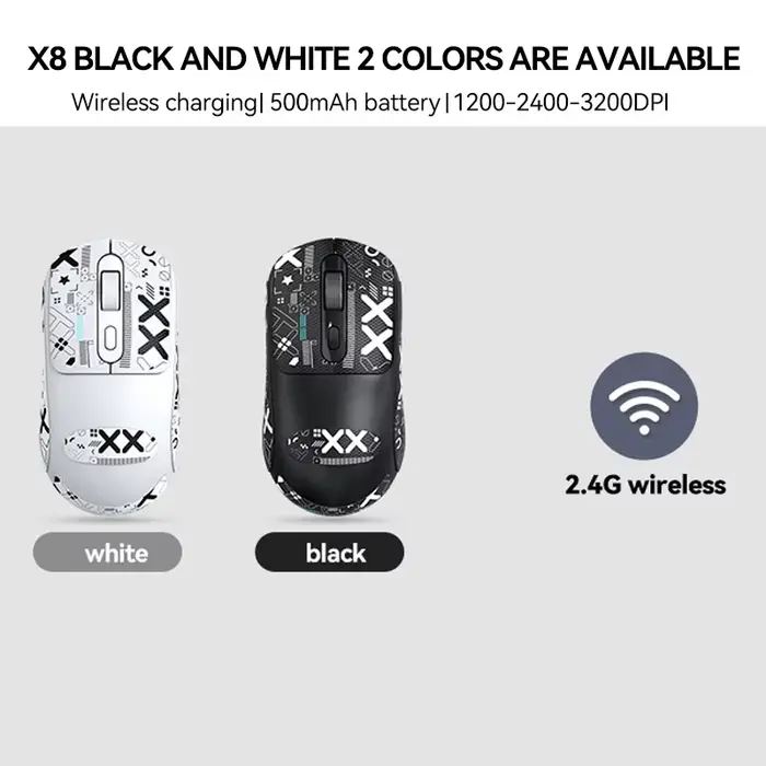Warvank X8 souris de jeu sans fil 500 mAh TYPE-C