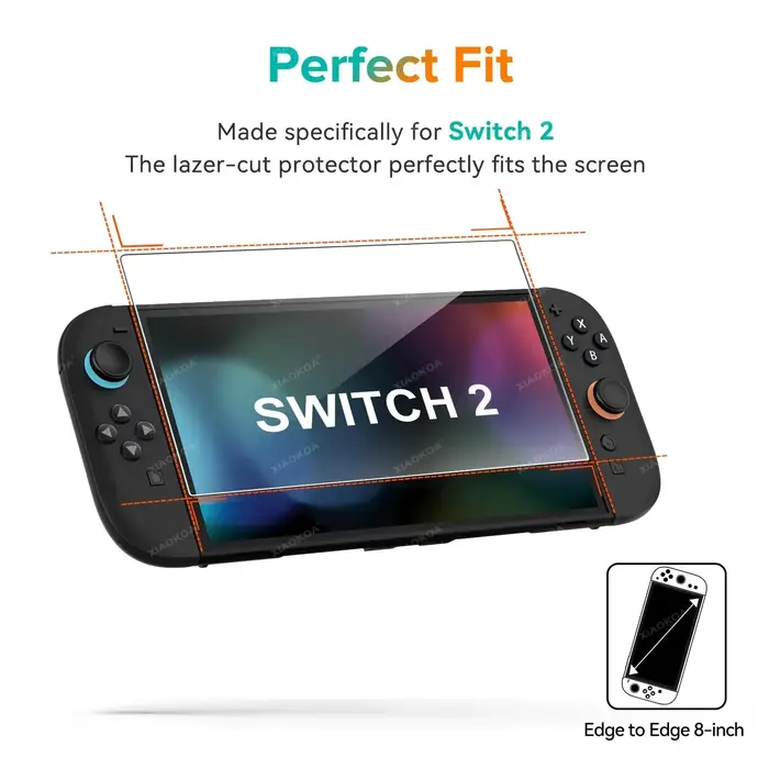 Protection d'écran en verre trempé HD NS2 pour Switch 2