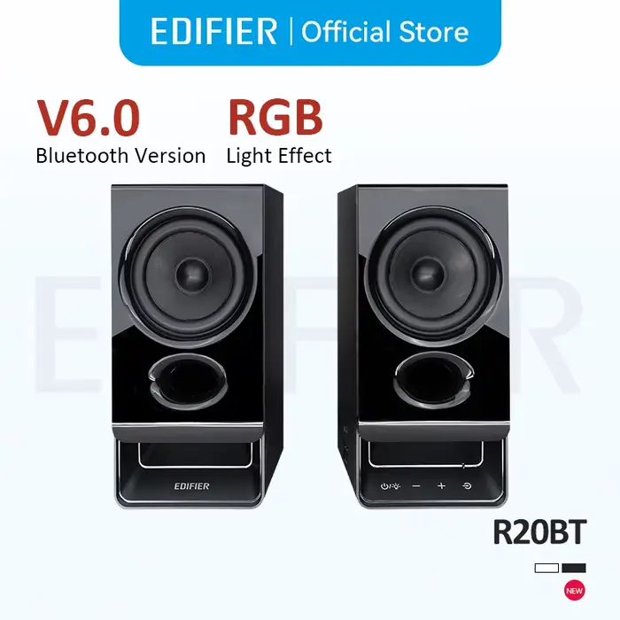 Edifier R20BT Haut-parleur alimenté par USB Bluetooth 6.0 Haut-parleurs d'ordinateur avec effets lum