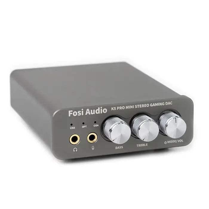 Amplificateur audio USB Fosi Audio K5 PRO pour jeux avec microphone, amplificateur casque, mini DAC 