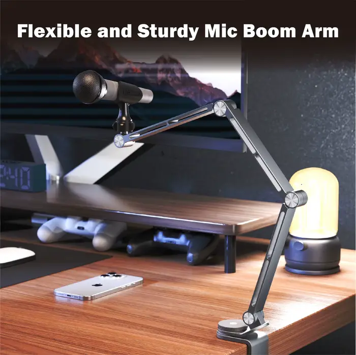 Bras télescopique pour microphone réglable