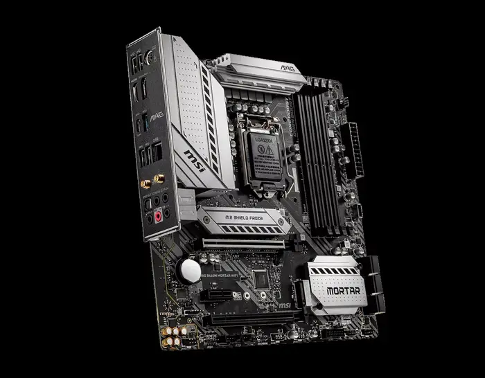 Carte mère MSI MAG B460M MORTAR WIFI LGA 1200 2×PCI-E X16 128GB PCI-E 3.0 1×Display Port 4×DDR4 1×HDMI