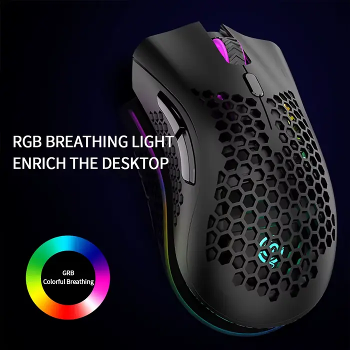 Souris de jeu Rechargeable USB 2.4G sans fil RGB lumière ergonomie