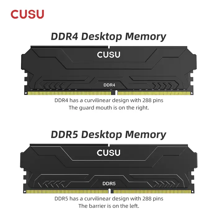 CUSU RAM DDR4 8GB 16GB mémoire 3200MHz 3600MHz DDR5 5600MHz 6400MHz Ram de bureau 288pin Udimm pour carte mère Intel AMD