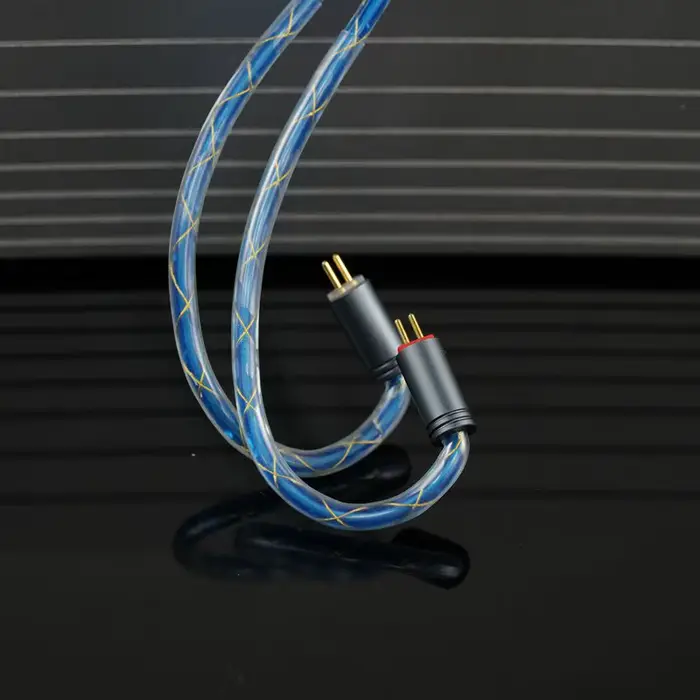 XINHS S32 câble d'écouteurs HIFI plaqué argent en cuivre monocristallin ange bleu à 2 cœurs