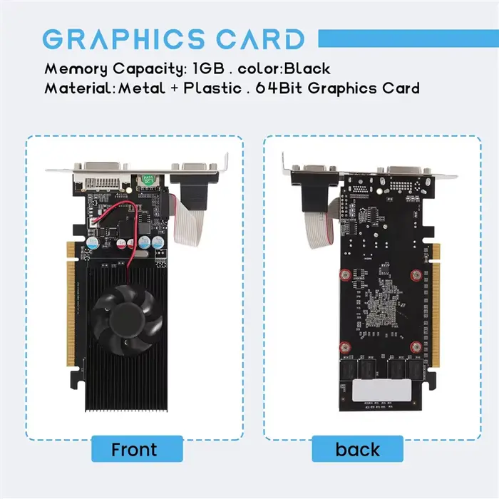M67K-GT210 1GB DDR2 64Bit carte graphique PCIE 2.0 GPU-Compatible DVI VGA