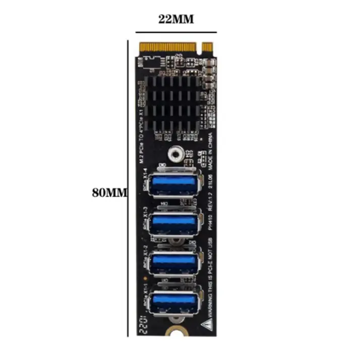 Carte Riser M.2 NVcloser to USB3.0 PCIE X16 1 to 4 PCI Express Multiplier airies Adapter