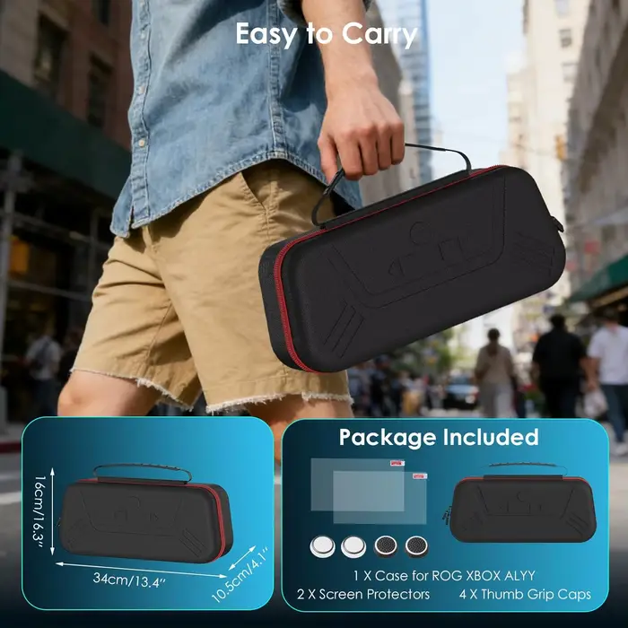 Sac de rangement portable ROG Xbox Ally/Ally X (2025) avec protection d'écran et capuchons pour joys
