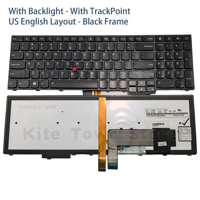 Nouveau clavier d'ordinateur portable américain rétro-éclairé pour Lenovo Thinkpad E531 E540 L540 L5
