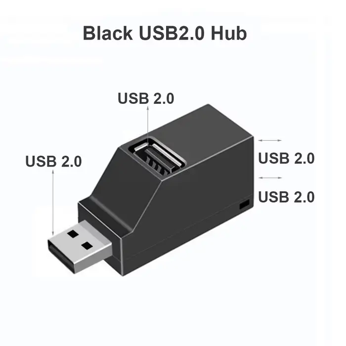 Adaptateur HUB USB 3.0, Mini boîtier séparateur 1 à 3 Ports USB 2.0 haute vitesse pour PC portable, 