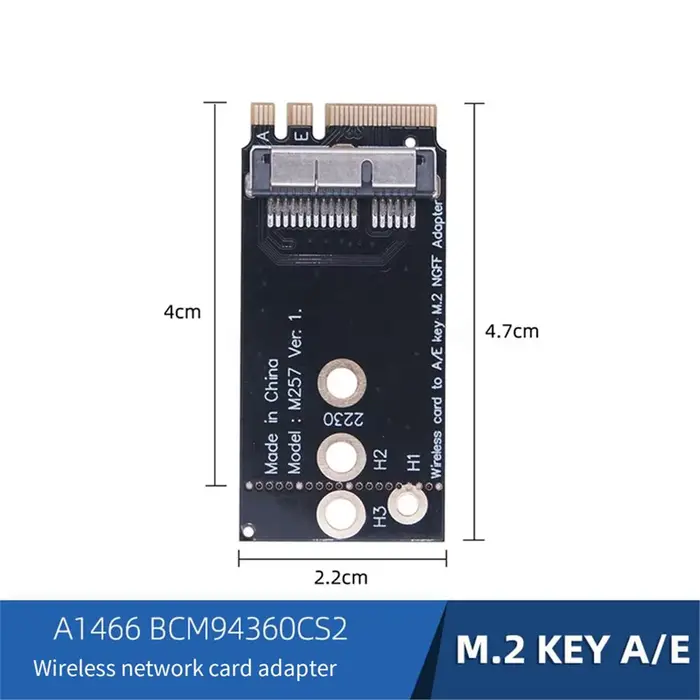 Mega vente 618 : Carte adaptateur sans fil A1466 BCM94360CS2 vers NGFF M.2 Key A/E pour Mac OS
