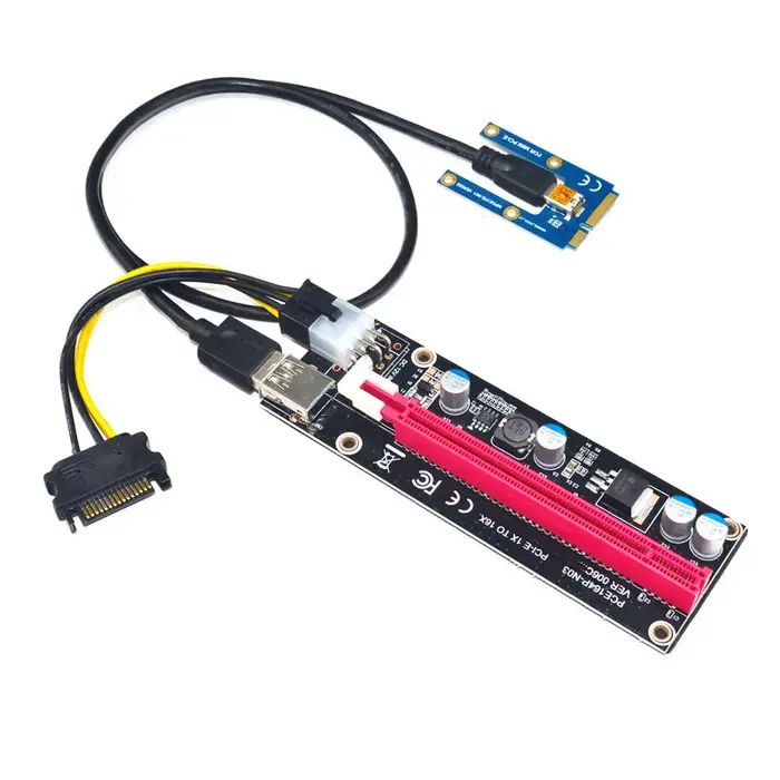Mini PCIe vers PCI express 16X Riser pour ordinateur portable carte graphique externe EXP GDC BTC Antminer Miner mPCIe