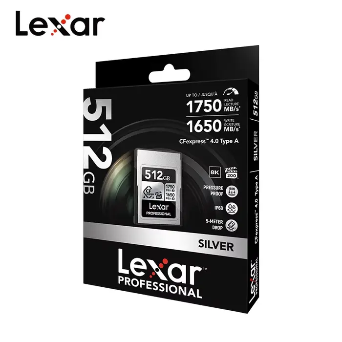 Lexar professionnel argent CFexpress 4.0 Type A carte 2 to 1 to 512GB 256GB VPG200
