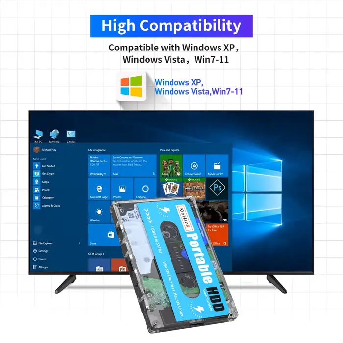KINHANK 500G Gaming HDD Super Console 100000 jeux vidéo 70 émulateurs pour DC/MAME/SS/NAOMI/PS2/PS1 Plug and Play Batocera OS