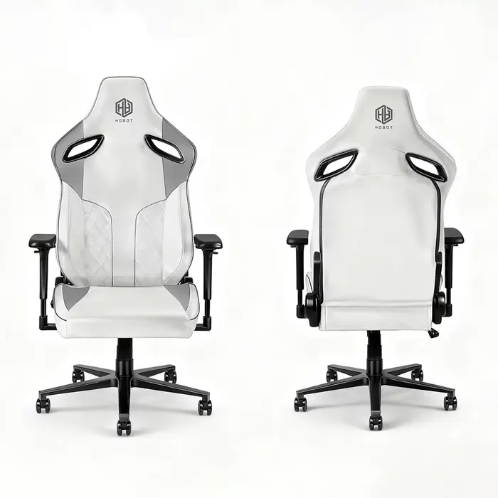 Chaise de jeu de course à dossier haut en cuir PU - Support lombaire ergonomique