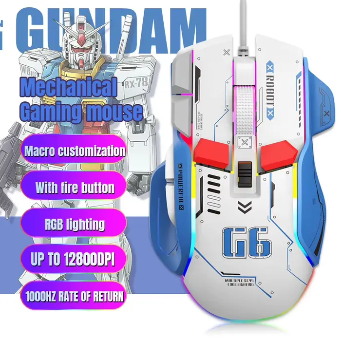 Souris de jeu mécanique filaire FreeWolf G6