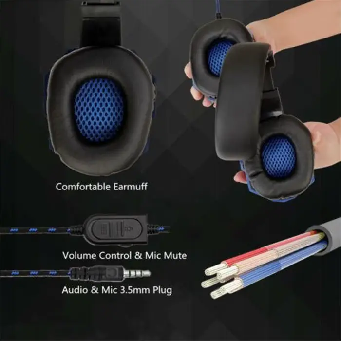 Casque de jeu filaire réglable à 120 ° avec microphone antibruit