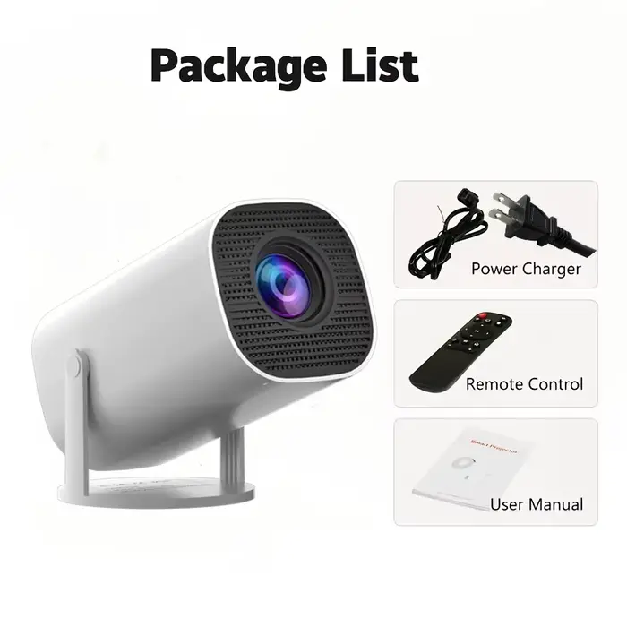 Mini projecteur HD, prend en charge la vidéo 4K, résolution 1280x720P, conception portable, avec tél
