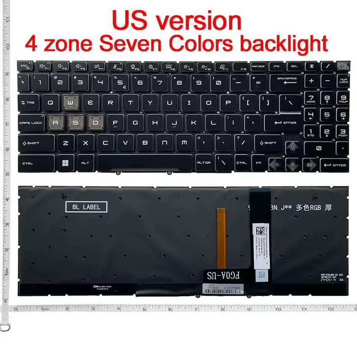 Nouveau clavier d'ordinateur portable américain pour MSI Crosshair 15 B12UEZ Cyborg15 A12VE A13V pulse15 B13v Katana 15 B13VFK B13VGK B13VEK B12VGK B12VFK