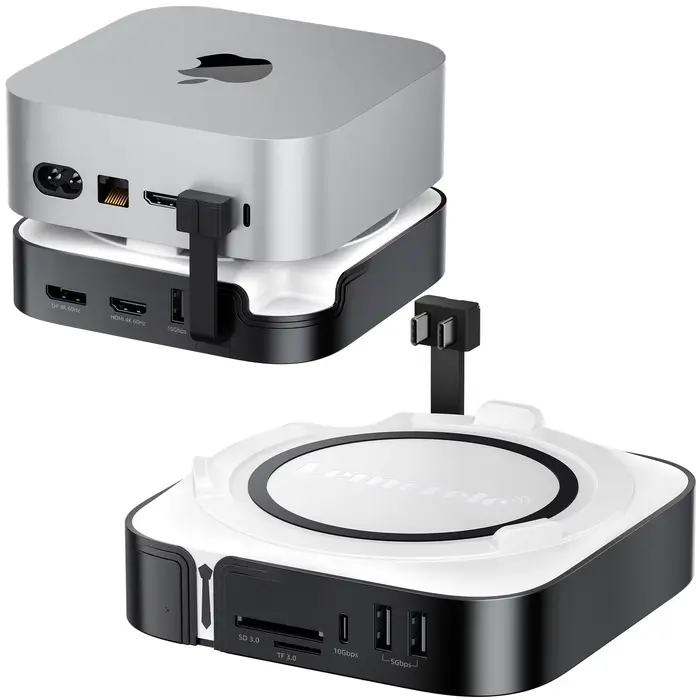 Station d'accueil Lemorele Macmini M4 DocK USB HUB 4K@60Hz HDMI DP, accessoires Macmini, boîtier SSD