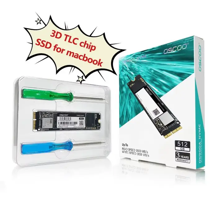 OSCOO-Disque dur SSD 1 To, 512 Go, 256 Go, HDD, PCIe, NVcloser, pour Macbook Pro, Macbook Air, iMac