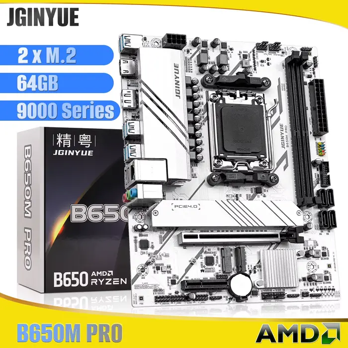 B650M PRO AMD AM5 carte mère Support R5 R7 7000 8000 9000 série M.2 NVME WIFI double canal ddr5 expo
