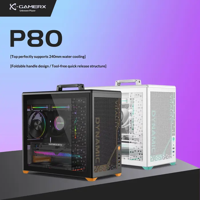 Boîtier PC X-GAMERX P80 ITX MATX avec côté transparent