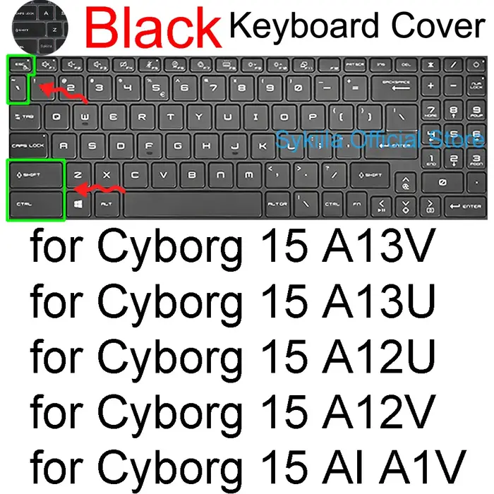 Housse de clavier pour MSI Cyborg 14 15 AI A1V A13V A13U A12V A12U 15.6