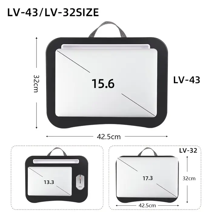 MUMUCC Bureau d'ordinateur portable multifonctionnel avec coussin et rempli de particules de mousse,