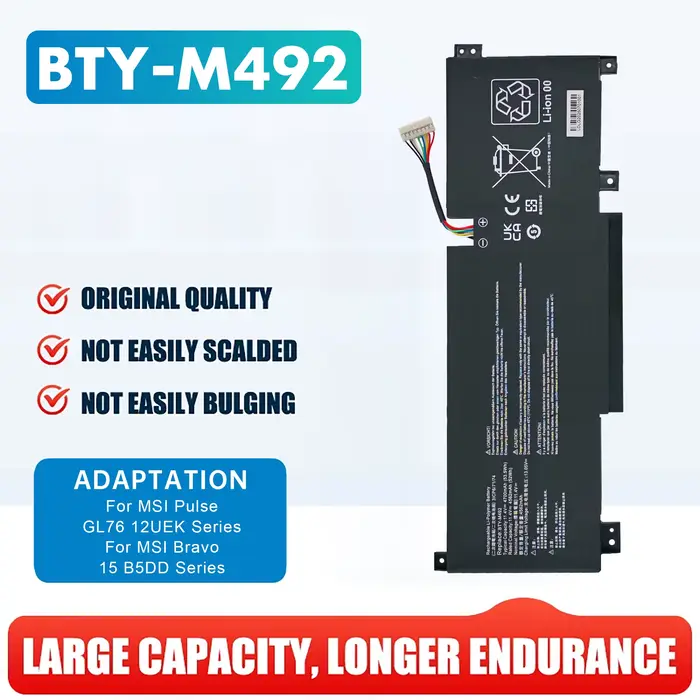 BTY-M492 (blanc) pour Msi Bravo C7VF furtif A13VF-021UK épée 15 A13V A11UE A11UG Cyborg 15 A12VF Cro