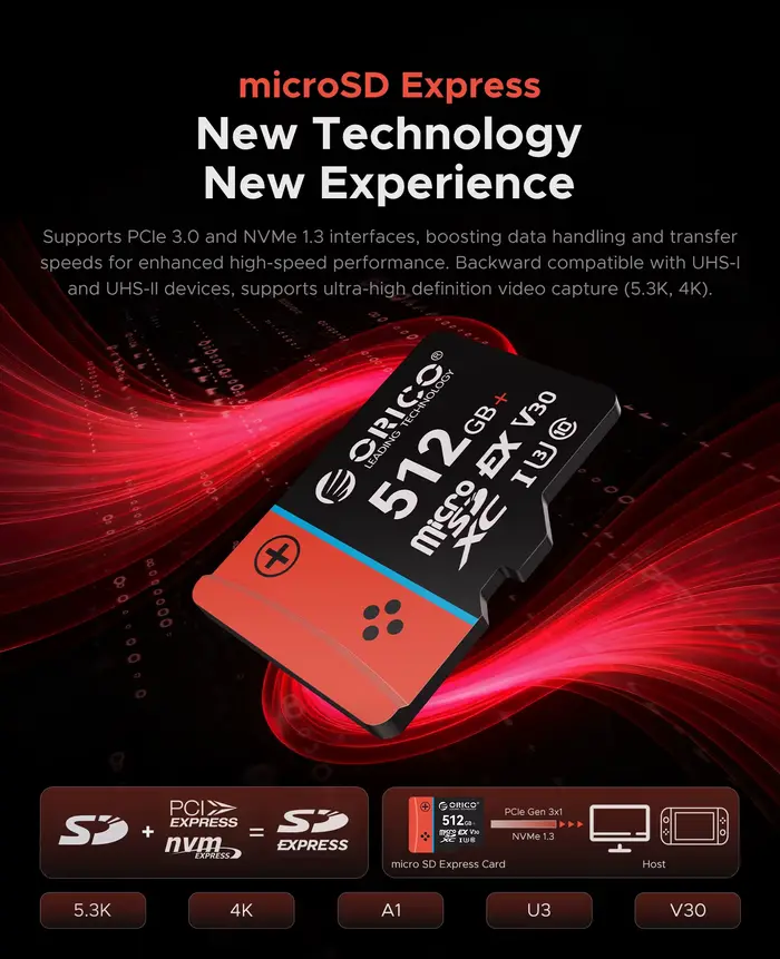 Carte microSD Express ORICO pour Switch UHS-I