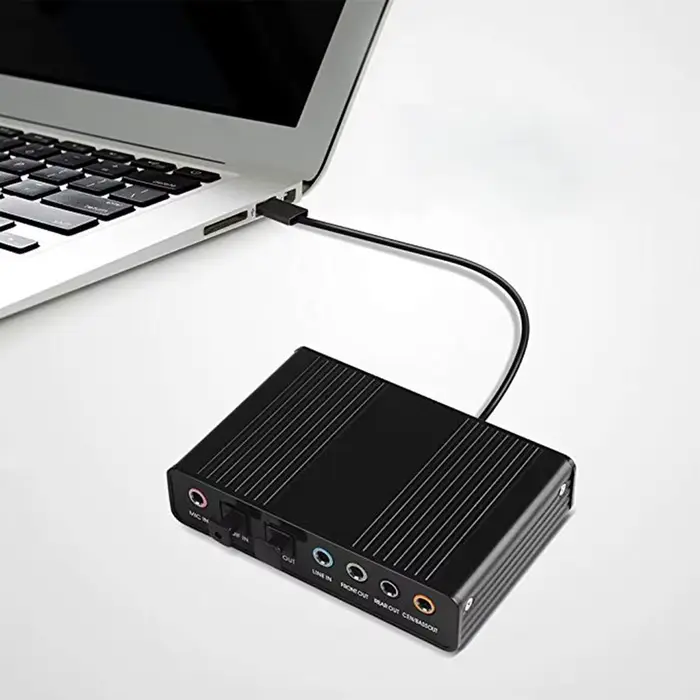 Carte son USB externe 5.1 à 6 canaux pour PC portable adaptateur Surround de bureau