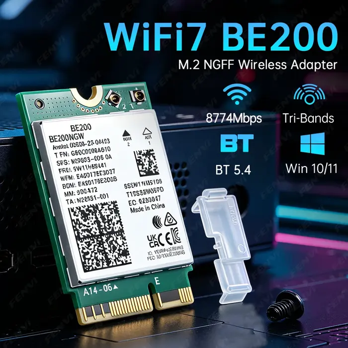 Carte WiFi 7 BE200 BT5.4 BE200NGW 8774Mbps