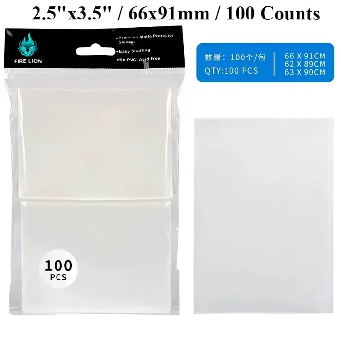 100 pièces 66x91mm mat coloré taille Standard manchons de cartes TCG cartes à collectionner protecte