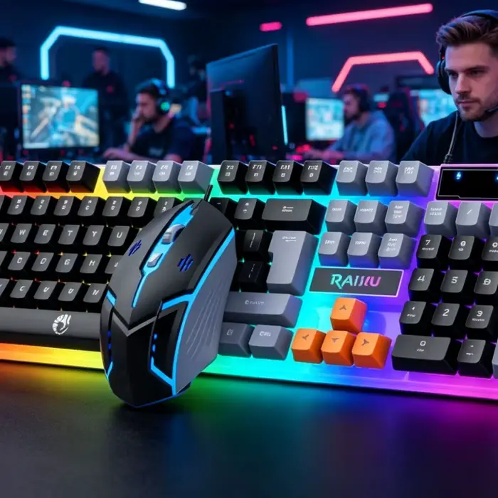Ensemble clavier et souris rétroéclairés tricolores super cool