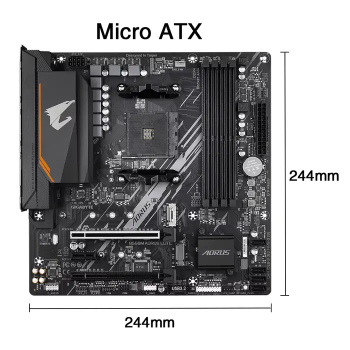 GIGABYTE Nouvelle carte mère B550M AORUS ELITE Micro-ATX Socket AM4 pour processeur Ryzen 5000 4000 3000 Series Dual Channel DDR4 SATA3 M.2