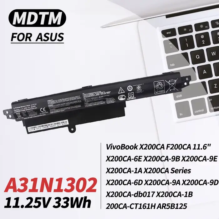 Batterie d'ordinateur portable pour Asus Vivobook X200CA X200M X200MA F200CA 11.6 "Série ordinateur