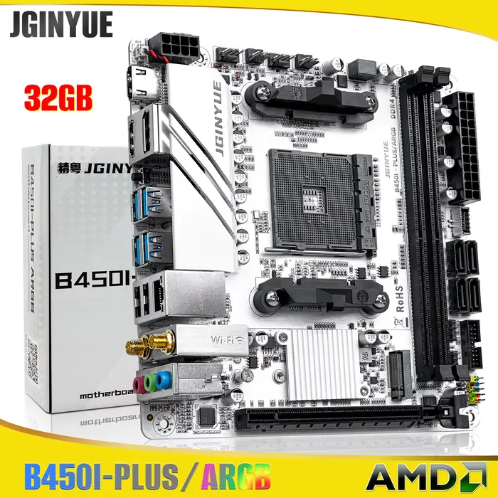 B450 B450I PLUS ARGB carte mère de jeu am4 double canal ddr4 32g m.2 hdmi MINI ITX HTPC carte mère