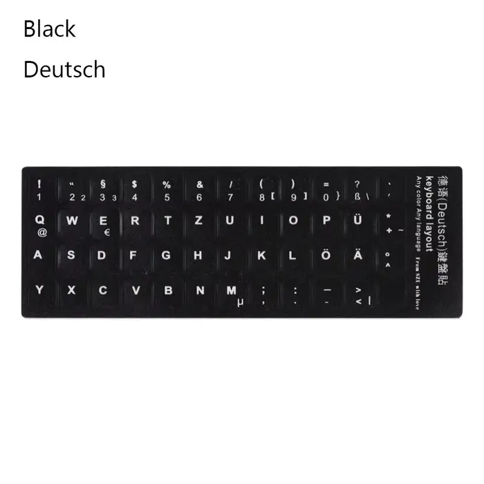 Shoous-Autocollants de clavier avec lettre, film de protection, disposition de l'alphabet pour ordin