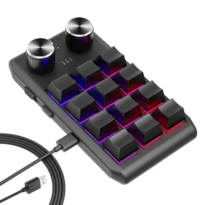 Clavier Bluetooth programmation Macro clavier personnalisé 12 touches 2 boutons rvb copier coller Mi