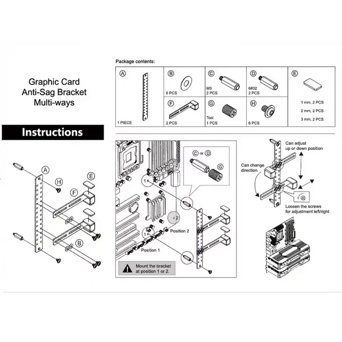 GPU Métal rapide ket Fouling Carte Support VGA