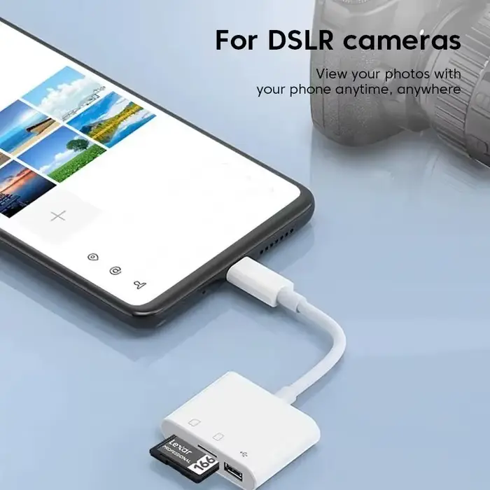 Hub USB-C 3-en-1 multi-ports avec lecteur de cartes mémoire TF CF SD pour téléphone Samsung Xiaomi Macbook – Adaptateur