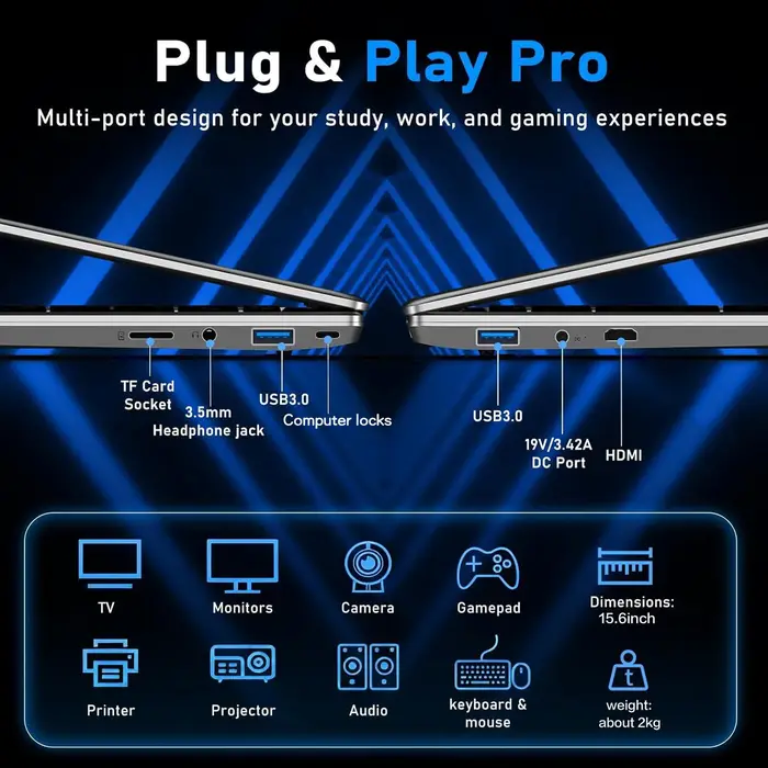Ordinateur portable de jeu LENO 15,6 pouces, Intel Core i9 10980HK, Windows 11, RAM max 32 Go DDR4, SSD M.2 NVME 2 To, WiFi, PC portable de bureau