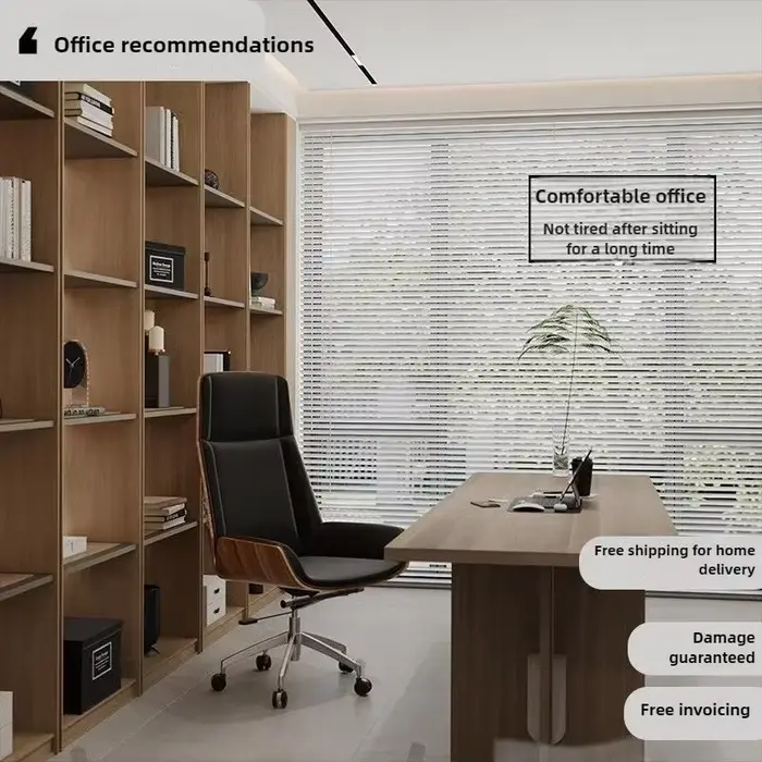 Chaise de bureau en cuir avec rotation, chaise d'ordinateur
