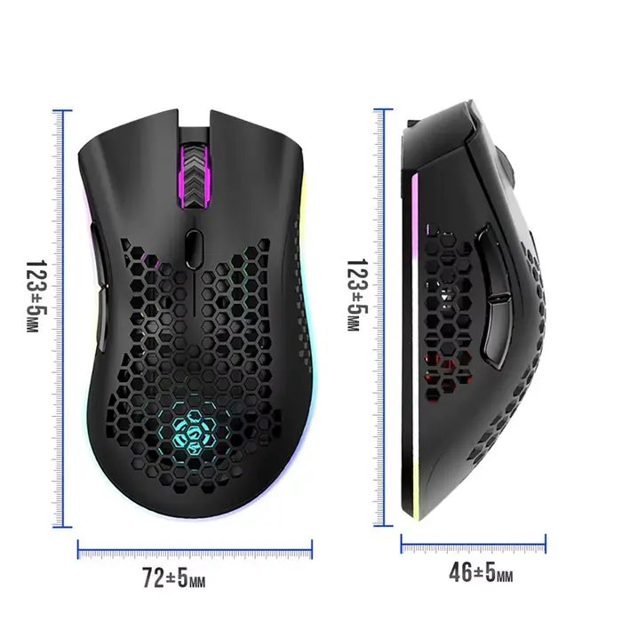 Souris de jeu Rechargeable USB 2.4G sans fil RGB lumière ergonomie